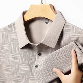 Monarch – Herenoverhemd met Geometrische Print van Geweven Stof