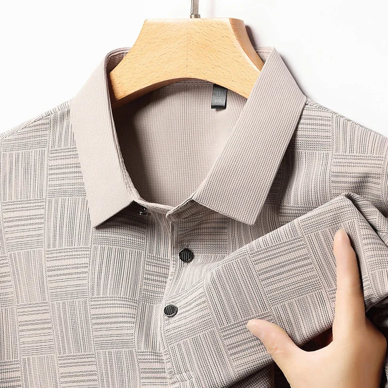 Monarch – Herenoverhemd met Geometrische Print van Geweven Stof