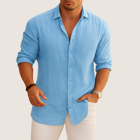Monarch Linnen & Katoenen Overhemd – Casual Elegantie Herfst