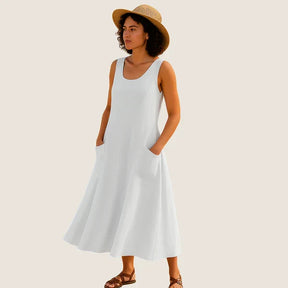 Monarch Isadora Midi-jurk – Casuale elegantie met zakken