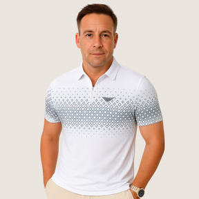 Monarch – Poloshirt voor heren met geometrische print en rits – Stijlvol en Comfortabel voor Elke Dag