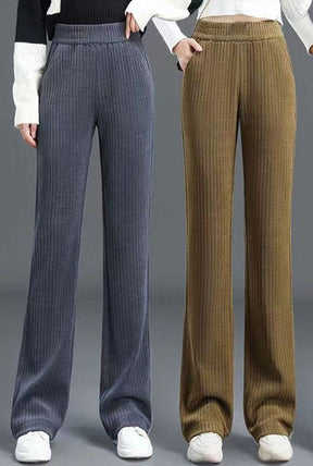Elegante en veelzijdige broek, afslankend en comfortabel voor alle seizoenen.