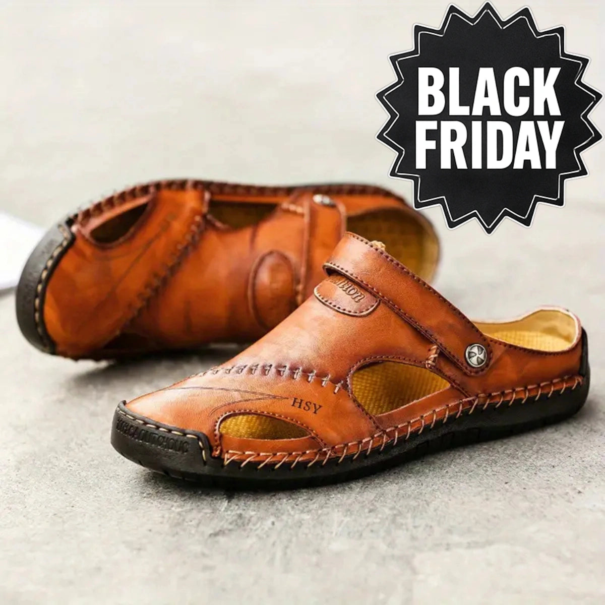 Sandales décontractées en cuir souple de haute qualité pour hommes - MonarchWay™ - [BLACK FRIDAY] - [ACHETÉZ 1, RECEVÉZ 2 GRATUIT]