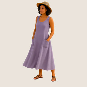 Monarch Isadora Midi-jurk – Casuale elegantie met zakken