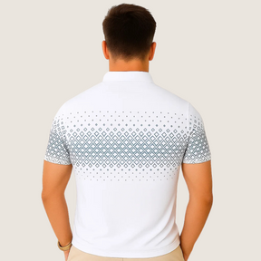 Monarch – Poloshirt voor heren met geometrische print en rits – Stijlvol en Comfortabel voor Elke Dag