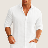 Monarch Linnen & Katoenen Overhemd – Casual Elegantie Herfst
