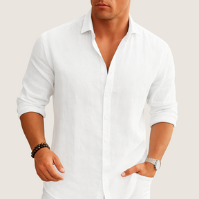 Monarch Linnen & Katoenen Overhemd – Casual Elegantie Herfst
