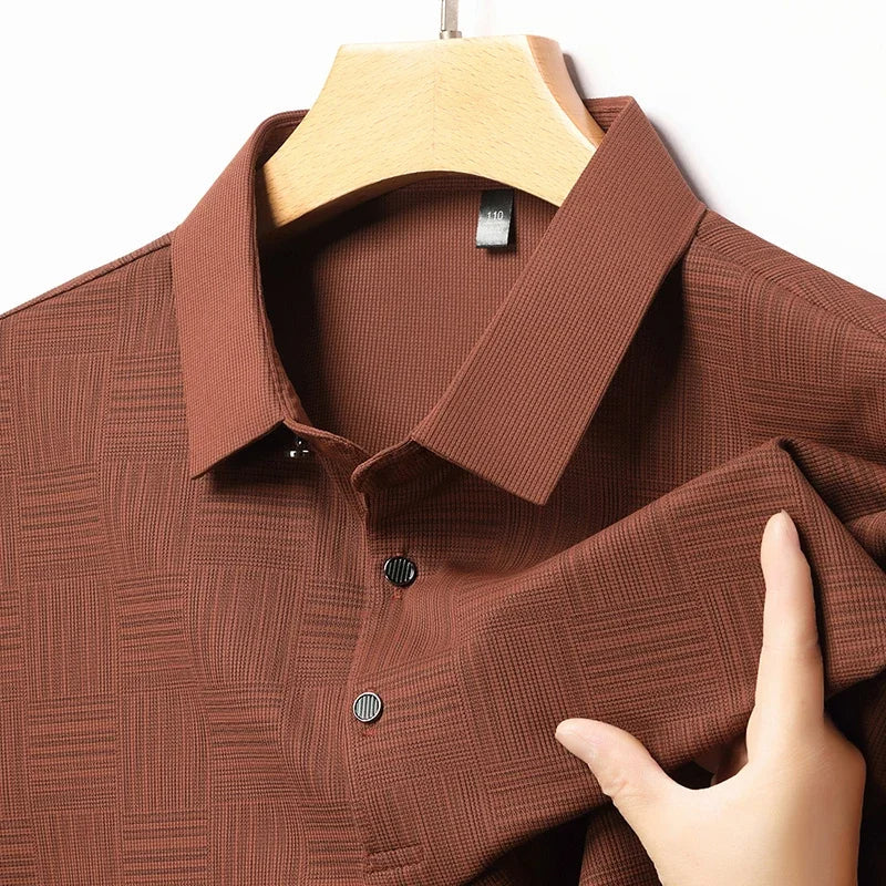 Monarch – Herenoverhemd met Geometrische Print van Geweven Stof