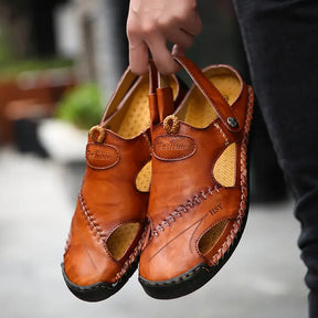 Sandales décontractées en cuir souple de haute qualité pour hommes - MonarchWay™ - [BLACK FRIDAY] - [ACHETÉZ 1, RECEVÉZ 2 GRATUIT]