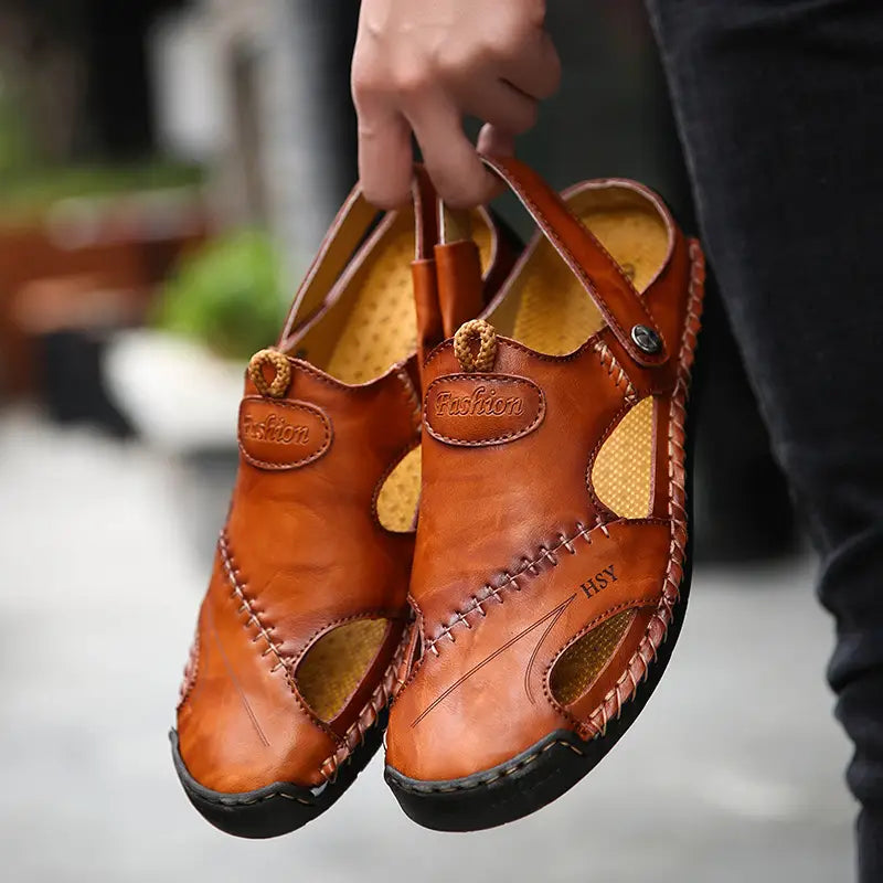 Sandales décontractées en cuir souple de haute qualité pour hommes - MonarchWay™ - [BLACK FRIDAY] - [ACHETÉZ 1, RECEVÉZ 2 GRATUIT]