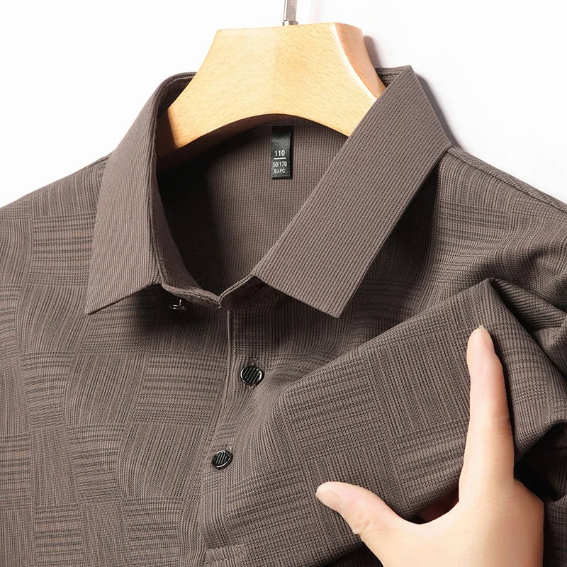 Monarch – Herenoverhemd met Geometrische Print van Geweven Stof