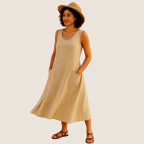 Monarch Isadora Midi-jurk – Casuale elegantie met zakken