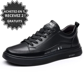 Baskets décontractées en cuir véritable - Sport plat - [ACHETEZ-EN 1, RECEVEZ 2 GRATUITS]