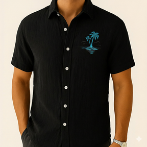 Monarch Linnen Zomershirt – Strandstijl met Exotische Patronen