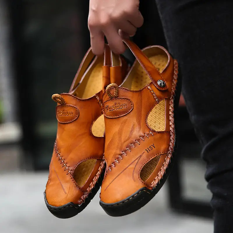 Sandales décontractées en cuir souple de haute qualité pour hommes - MonarchWay™ - [BLACK FRIDAY] - [ACHETÉZ 1, RECEVÉZ 2 GRATUIT]