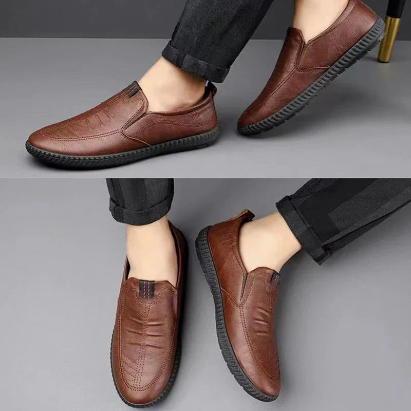 Mocassin en cuir décontractées à enfiler pour hommes - [BLACK FRIDAY] - [ACHETÉZ 1, RECEVÉ 2 GRATUIT]