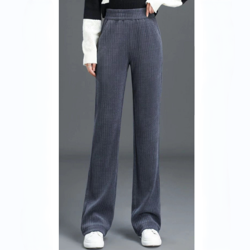 Elegante en veelzijdige broek, afslankend en comfortabel voor alle seizoenen.